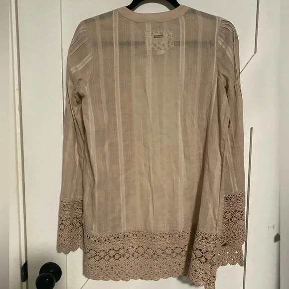 Element | taupe/ nude boho shrug with lace trim - size small - Picture 3 of 6